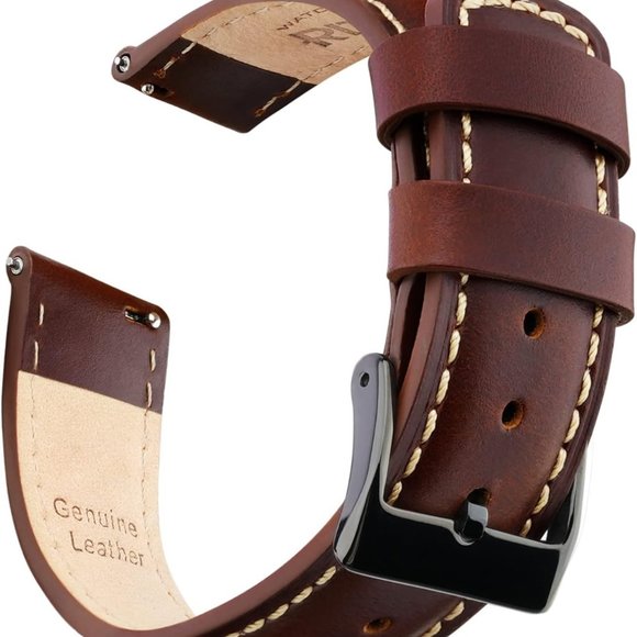 Ritche Quick Release Leather Watch Bands Genuine Watch Straps 14mm-24mm - Picture 1 of 9
